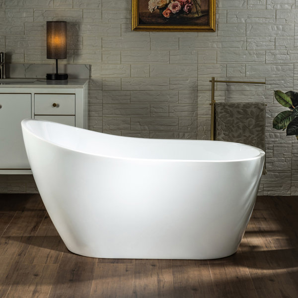 WoodBridge 54" x 28.375" Freestanding Soaking Acrylic Bathtub & Reviews